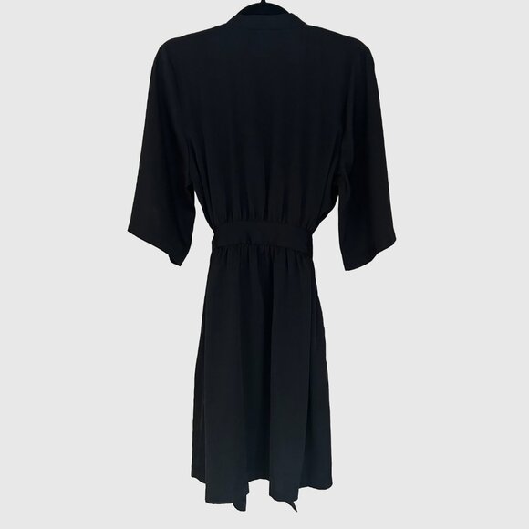 La Vie En Rose Women's Satin Kimono - Black - US M - Picture 5 of 7